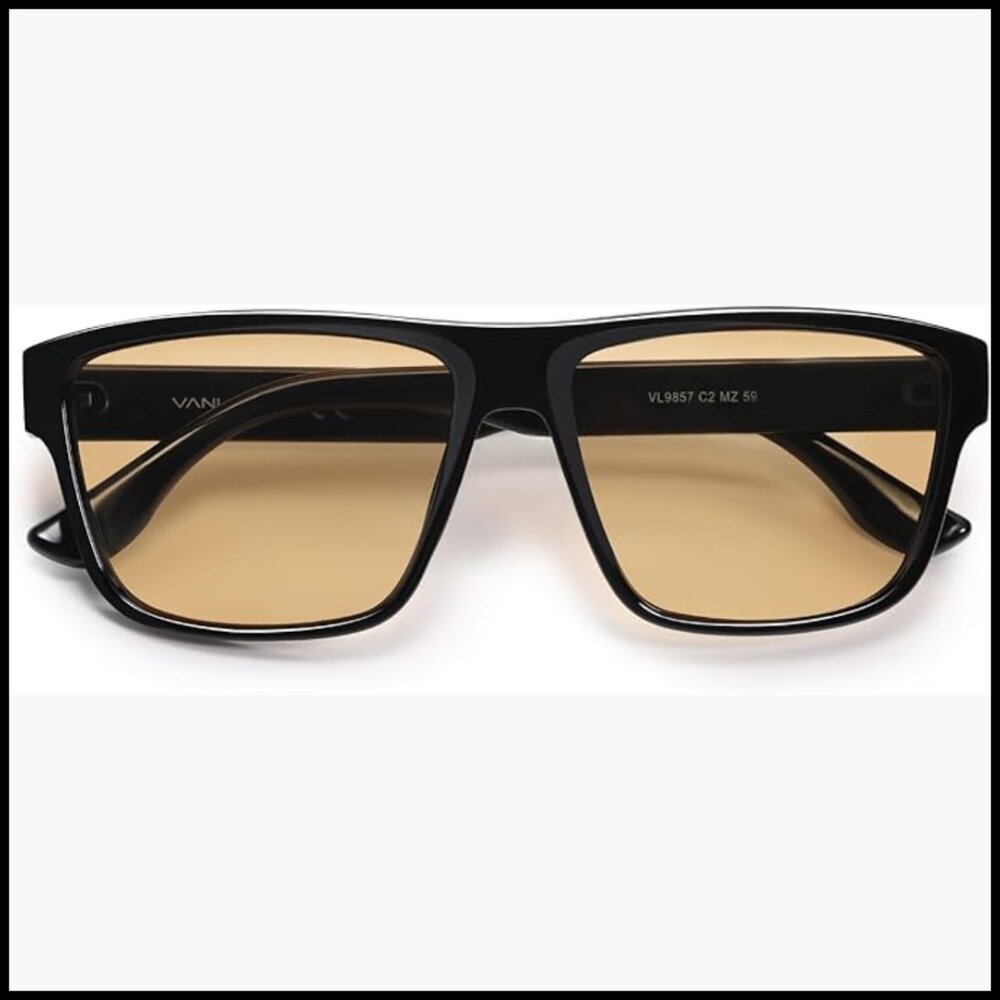 Polarized Square Oversized Sunglasses Thick Frame Big Shades